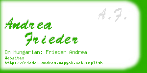 andrea frieder business card